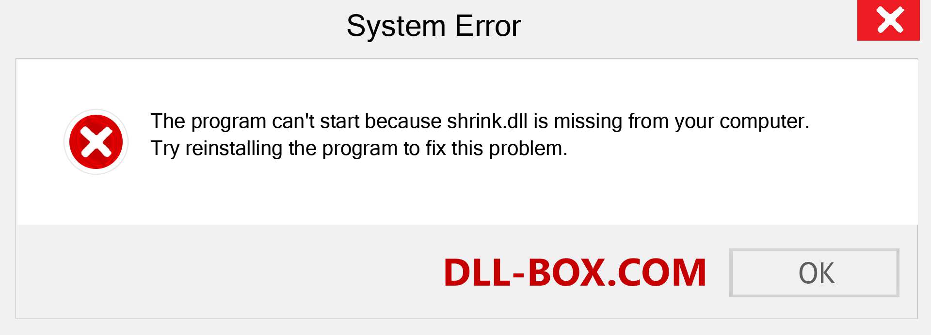  shrink.dll file is missing?. Download for Windows 7, 8, 10 - Fix  shrink dll Missing Error on Windows, photos, images